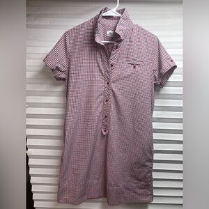 Lacoste Red and Blue Plaid cotton 109% Shirt ONE PIECE , EU 44